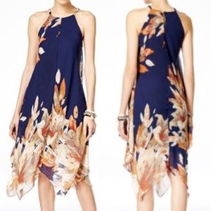 INC Beautiful Navy Handkerchief Dress